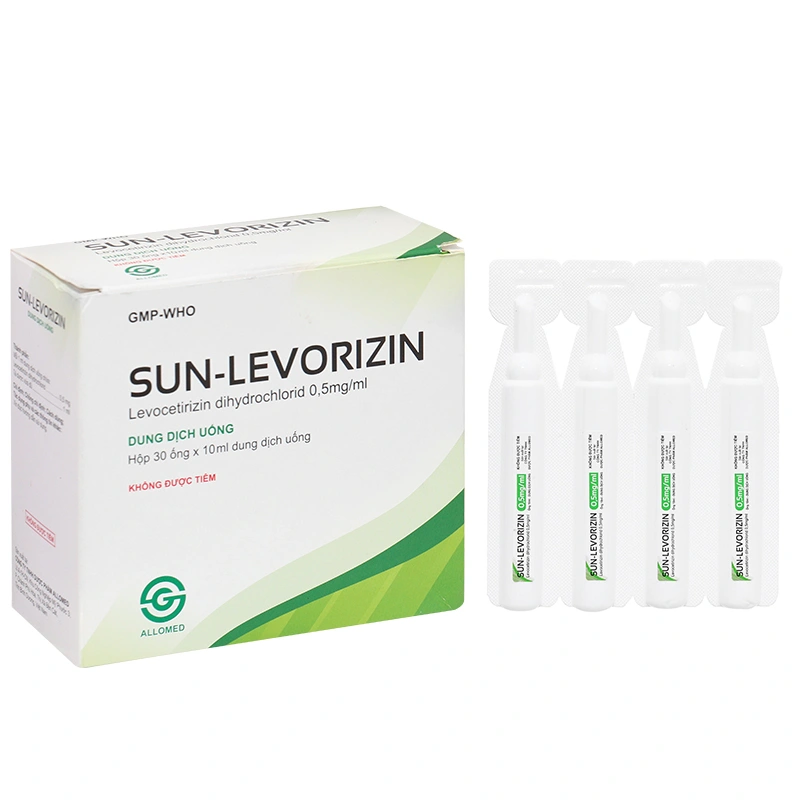 SUN-LEVORIZIN trị các triệu chứng viêm mũi dị ứng, mày đay (30 ống x 10ml) - 